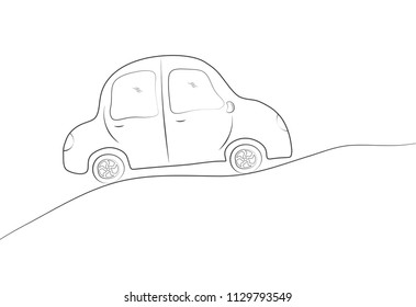 Car doodle icon. Vector illustration.