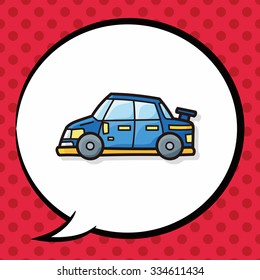 car doodle, speech bubble