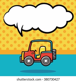 car doodle, speech bubble