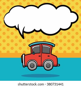 car doodle, speech bubble