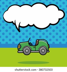 car doodle, speech bubble