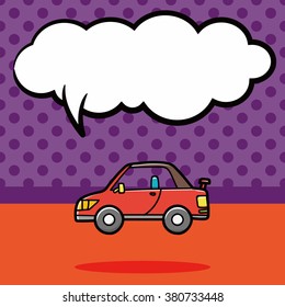car doodle, speech bubble