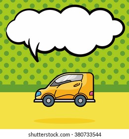 car doodle, speech bubble