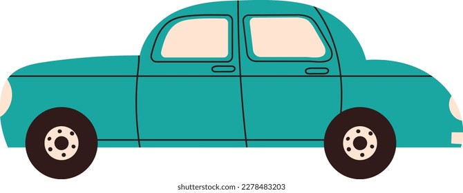 car in doodle style on white background isolated vector