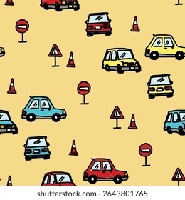 carro doodle vetor mão desenhada 