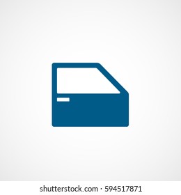 Car Door Blue Flat Icon On White Background