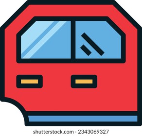 Car Door Color Line Icon - Single Icon, Vector