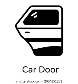 Eine Autotür, bearbeitbare Ikone im Stil einer Glyphe
