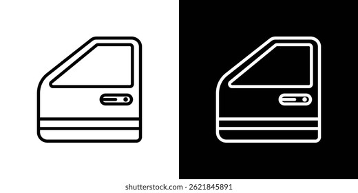 Autotür Symbol Konzept Strich auf weißem Hintergrund