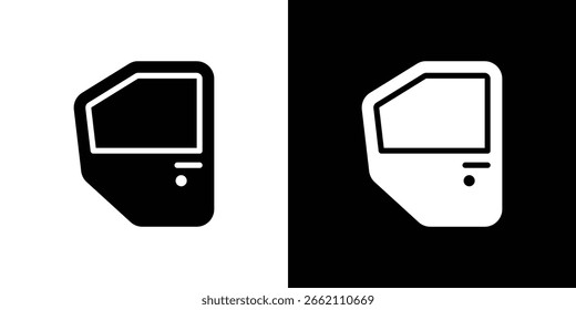 Icono de la puerta del coche en Vector sólido negro plano