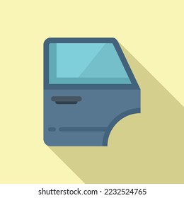 Car door icon flat vector. Window handle. Vehicle inside