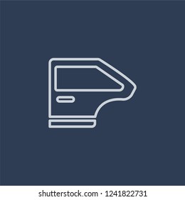 car door icon. car door linear design concept from Car parts collection. Simple element vector illustration on dark blue background.