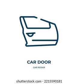 Car door icon. Linear vector illustration from car repair collection. Outline car door icon vector. Thin line symbol for use on web and mobile apps, logo, print media.