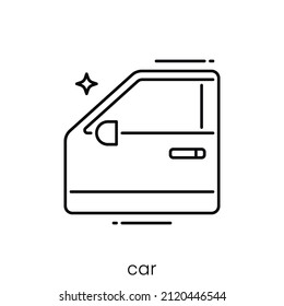 car door icon. Outline style icon design isolated on white background