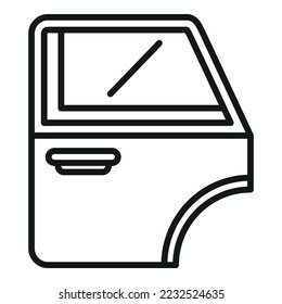 Car door icon outline vector. Window handle. Vehicle inside