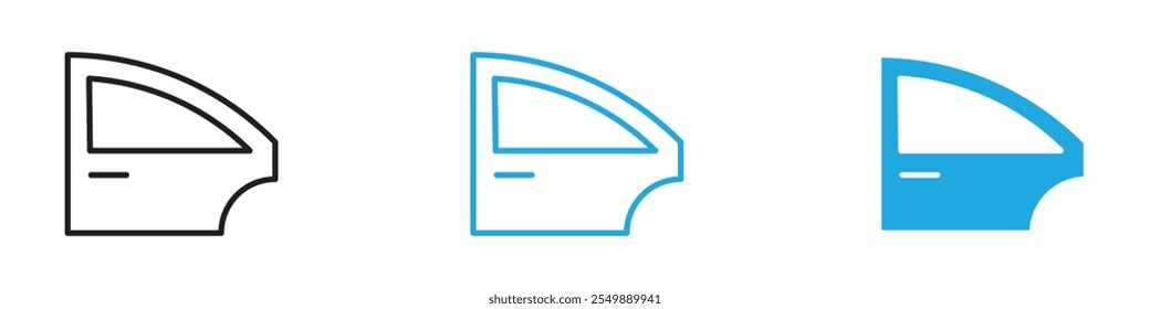 icono de puerta de coche Conjunto de línea de Vector de contorno