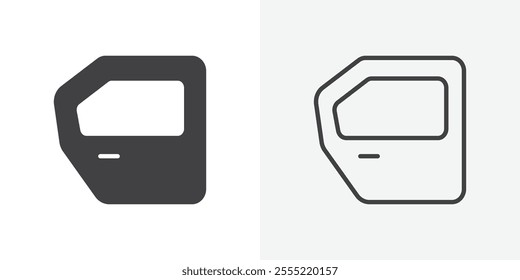 car door icon. outlined vector style.
