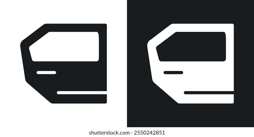 car door icon pack in black color.