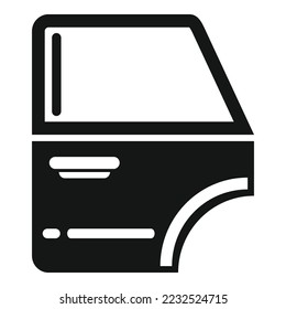 Car door icon simple vector. Window handle. Vehicle inside
