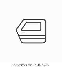 car door icon in solid black and white color