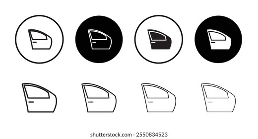 icono de puerta de coche Ilustración plana de línea delgada