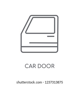 car door linear icon. Modern outline car door logo concept on white background from car parts collection. Suitable for use on web apps, mobile apps and print media.