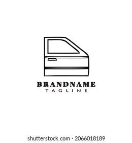 car door logo cartoon icon design template black modern isolated vector illustration