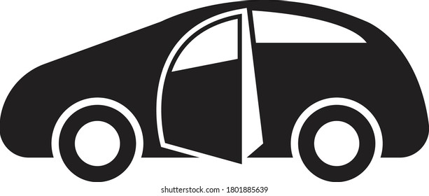 Imagen vectorial abierta de la puerta del automóvil