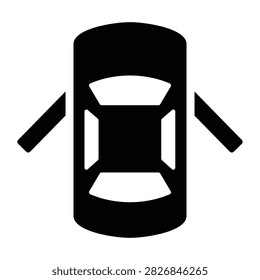 Car Door Open Warning Icon, Vector Graphics