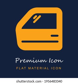 Car Door premium material ui ux isolated vector icon in navy blue and orange colors svg