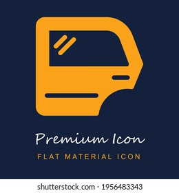 Car Door premium material ui ux isolated vector icon in navy blue and orange colors svg