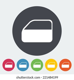 Car door. Single flat icon on the circle. Vector illustration.