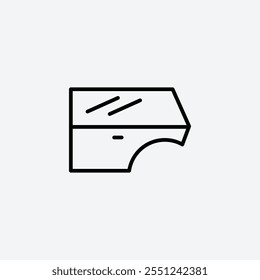 Icono delgado del trazador de líneas de la puerta del coche aislado.
