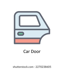 Car Door Vector   fill outline Icons. Simple stock illustration stock