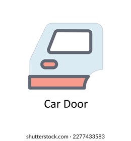 Vector de puerta de auto    Rellenar iconos de contorno. Material gráfico simple