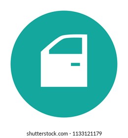 Car door vector icon blue background