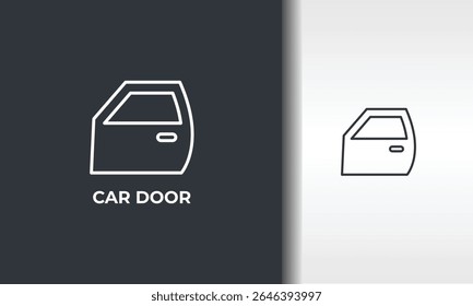 Ilustración aislada del símbolo del Vector, del icono o del logotipo de la puerta del coche