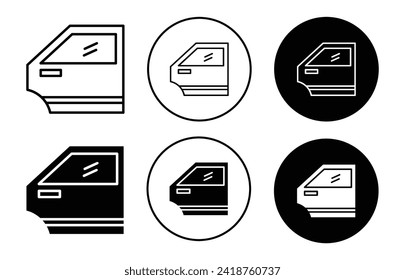 colección de conjunto de iconos del vector de la puerta del coche. símbolo plano de contorno de puerta de coche.