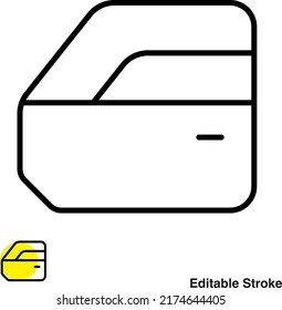 Icono de la línea del vector de la puerta del automóvil