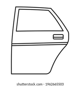 Car door vector outline icon. Vector illustration car on door white background. Isolated outline illustration icon of auto detail.