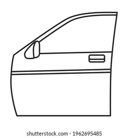Car door vector outline icon. Vector illustration car on door white background. Isolated outline illustration icon of auto detail.
