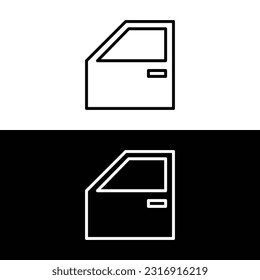 Car door vector outline icon. Vector illustration car on door white and black background