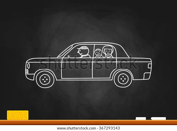 Car drawing on\
blackboard