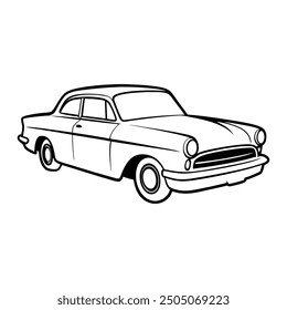 Car Drawing Silhouette Outline Design Vector Illustration Clipart Eps