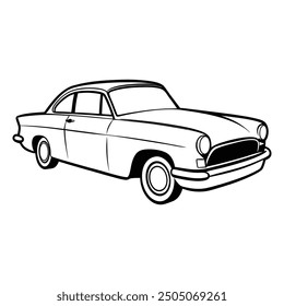 Car Drawing Silhouette Outline Design Vector Illustration Clipart Eps