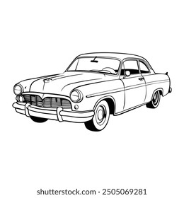 Car Drawing Silhouette Outline Design Vector Illustration Clipart Eps