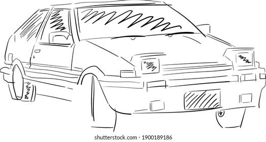 Car Drawing Vector. Auto cketch.