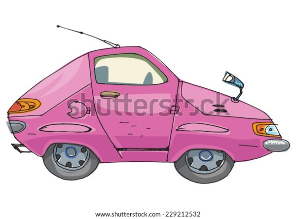 A car drawn in child\
style.