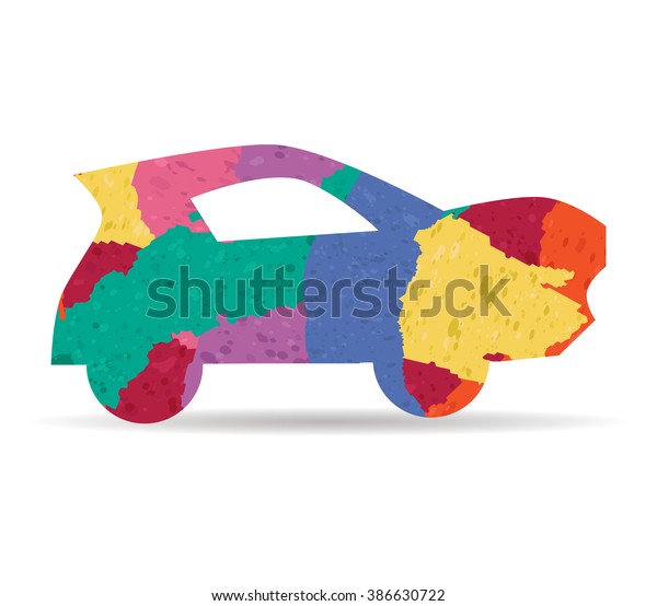 car drawn painted icon\
vector