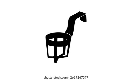 Car Drink Holder, black isolated silhouette
